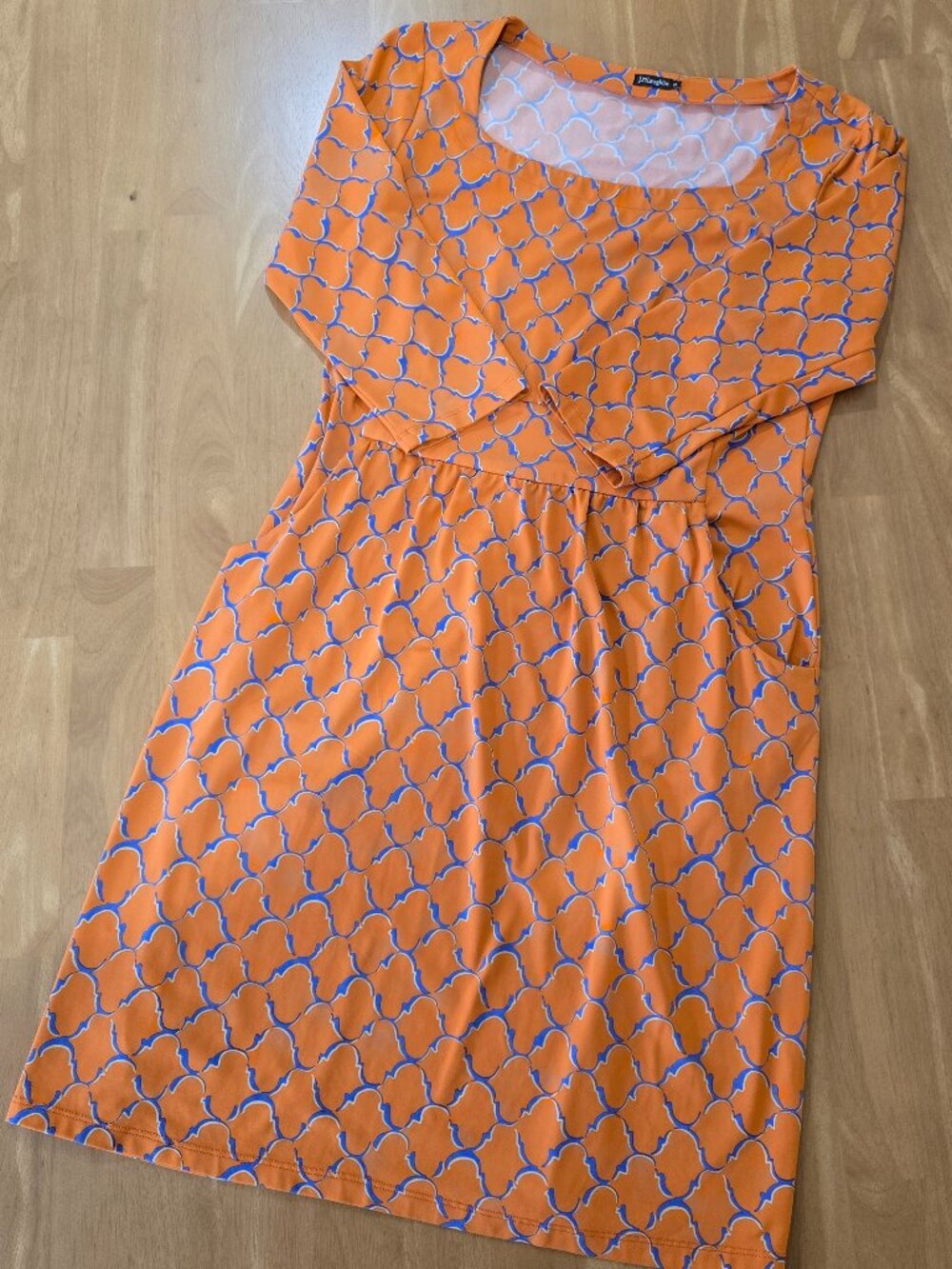 J.‎ McLaughlin Emma Dress Catalina Cloth Stretch Geo Print Orange Periwinkle Med